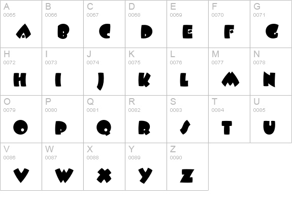 BeeskneesICG uppercase A-Z preview