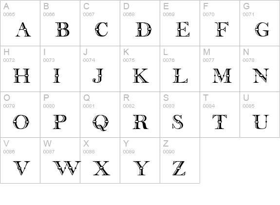 Beffle Regular uppercase A-Z preview