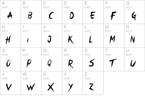 Before The End uppercase A-Z preview