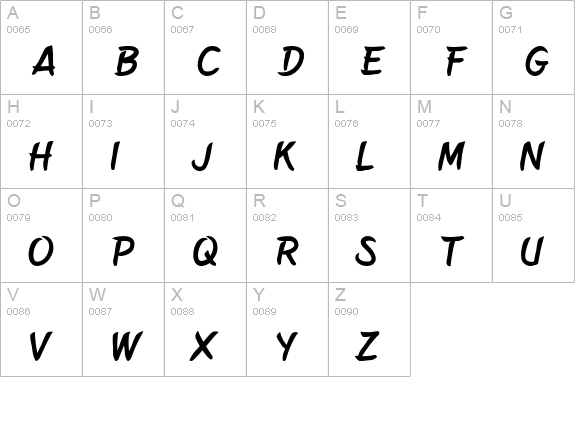 Belepotan Italic uppercase A-Z preview