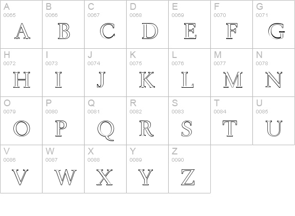 BelfastOutline-Regular uppercase A-Z preview