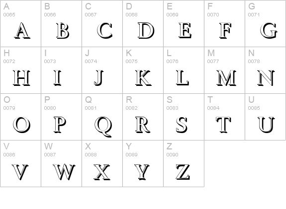 BelfastShadow-Medium-Regular uppercase A-Z preview