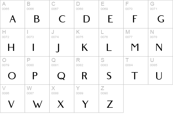 Belgium uppercase A-Z preview
