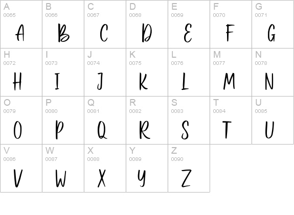 Belle Amour uppercase A-Z preview