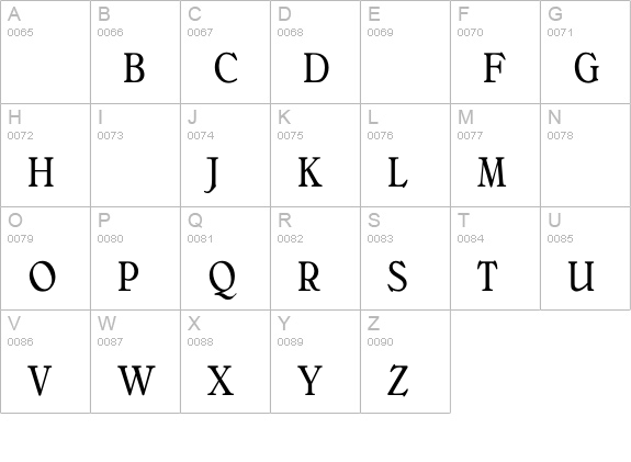 BelliniOriginalCondensed uppercase A-Z preview