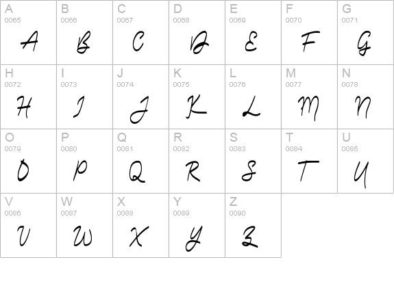 Belliza uppercase A-Z preview