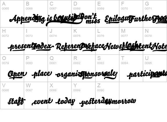 Bello-WordsBody uppercase A-Z preview