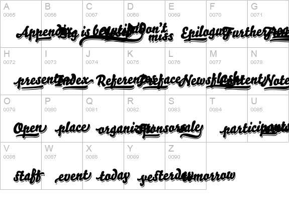 Bello-WordsSolo uppercase A-Z preview