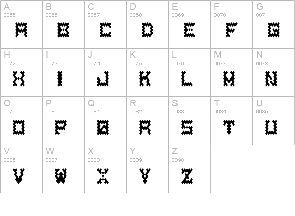 BellowsAL uppercase A-Z preview