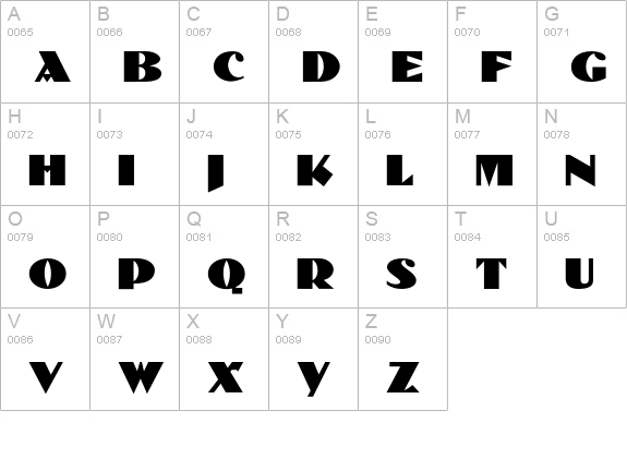 Belmondo uppercase A-Z preview