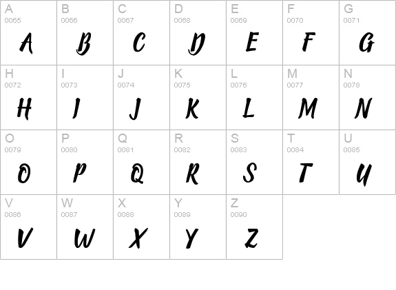 beloved uppercase A-Z preview