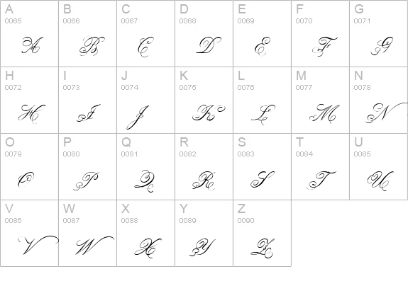 Belphebe uppercase A-Z preview