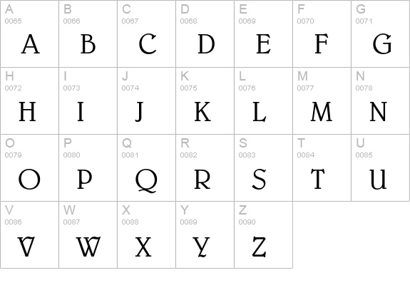 Belwe Light uppercase A-Z preview