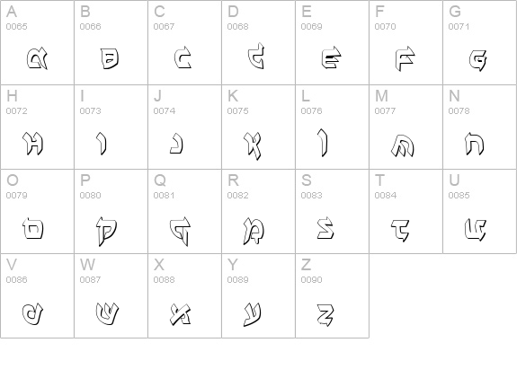 Ben-Zion 3D uppercase A-Z preview