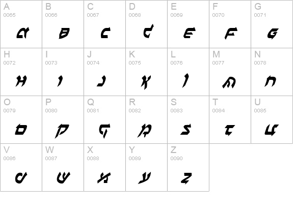 Ben-Zion Italic uppercase A-Z preview