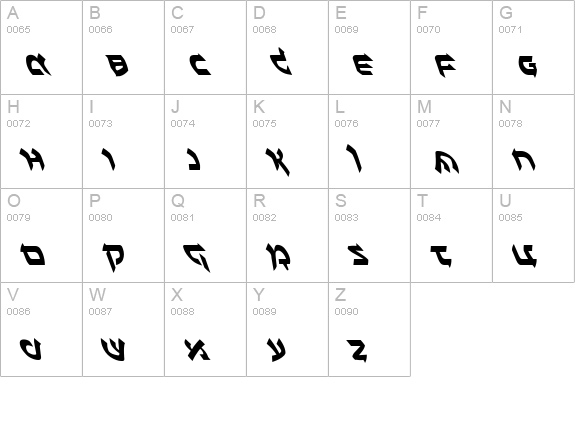 Ben-Zion Leftalic uppercase A-Z preview