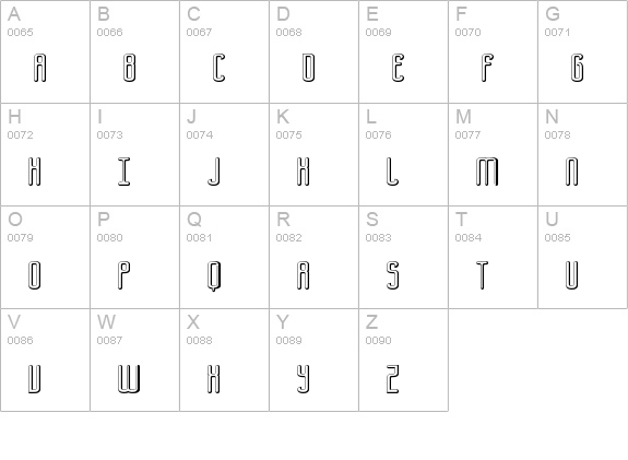 Bend 2 Squares OL2 BRK uppercase A-Z preview