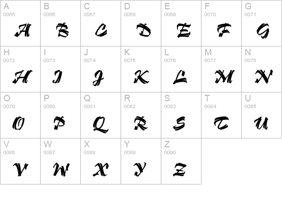 BendigoPlain uppercase A-Z preview