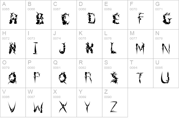 Beneath The Remains uppercase A-Z preview