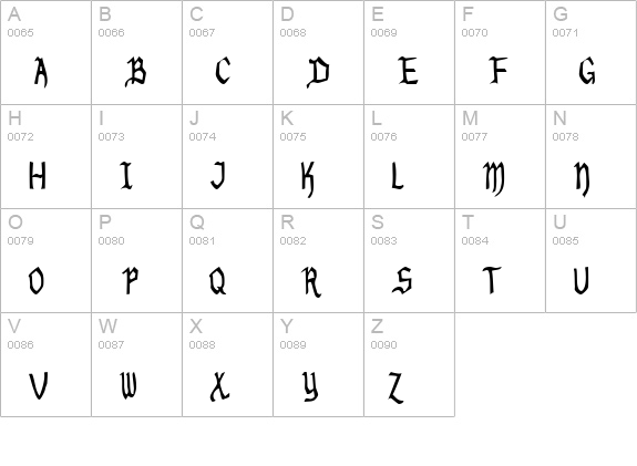 Benegraphic uppercase A-Z preview