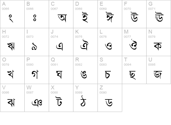 BengaliDhakaSSK uppercase A-Z preview