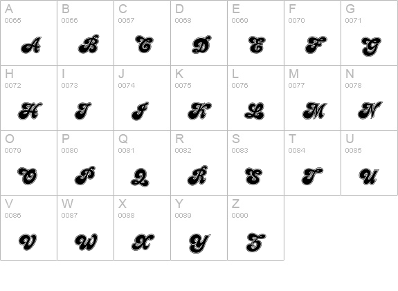 BenguiatCharisma-Contour uppercase A-Z preview