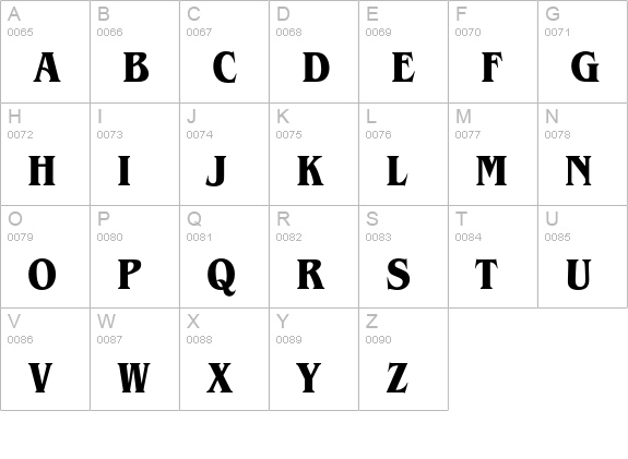 BenguiatEF-BoldCondensed uppercase A-Z preview