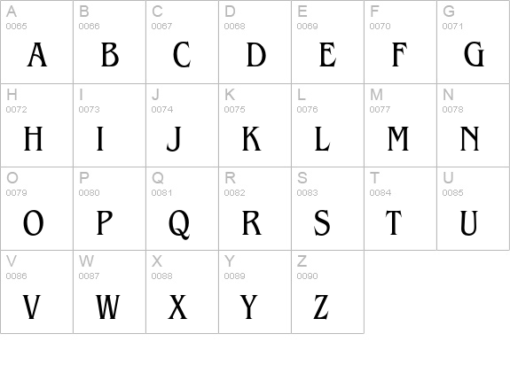 BenguiatEF-BookCondensed uppercase A-Z preview
