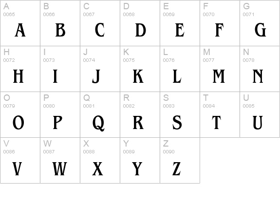 BenguiatEF-MediumCondensed uppercase A-Z preview