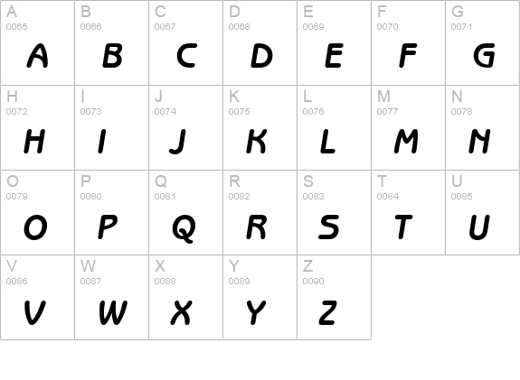 Benjamin-Gothic-BoldItalic uppercase A-Z preview