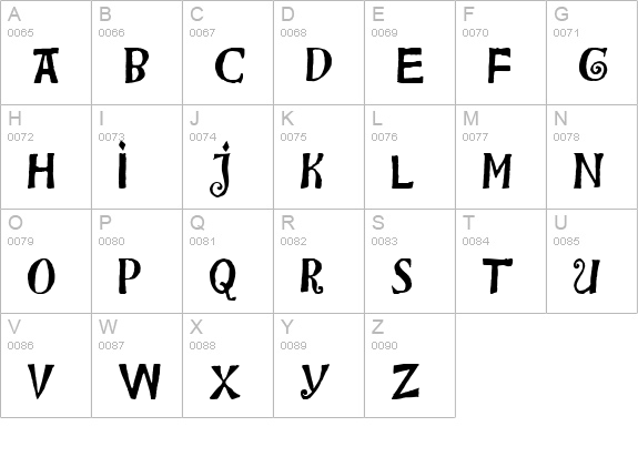 Bensgothic uppercase A-Z preview