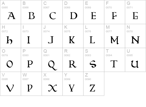 Beowulf Modern uppercase A-Z preview