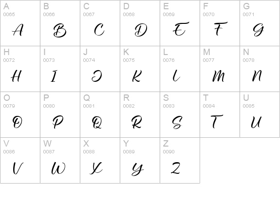 Berdiolla Handwritten Font uppercase A-Z preview