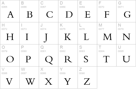 Bergamo Std uppercase A-Z preview