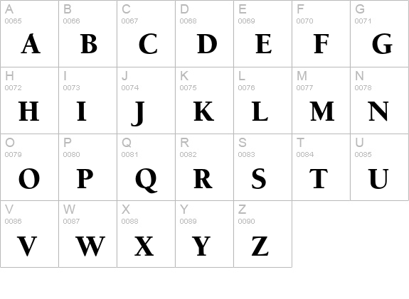 BerkeleyOldStyleEF-Black uppercase A-Z preview