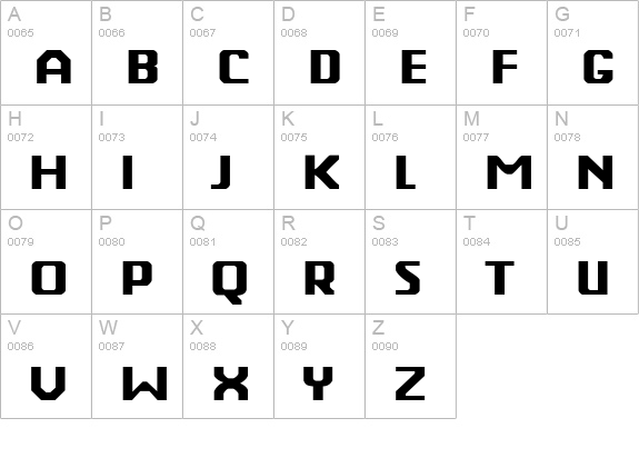 Berkelium Type uppercase A-Z preview