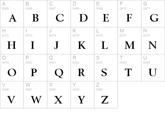 Berling Antiqua Bold uppercase A-Z preview