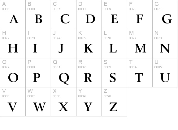 Berling Bold uppercase A-Z preview
