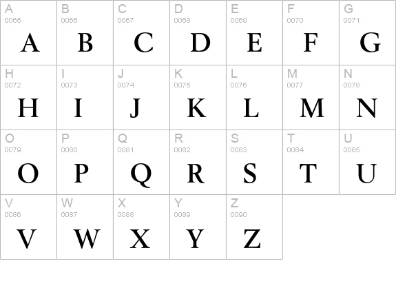 Berling T Bold uppercase A-Z preview