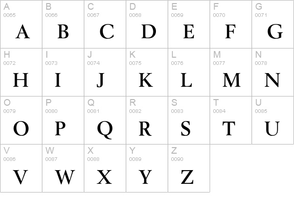 BerlingEF-Bold uppercase A-Z preview