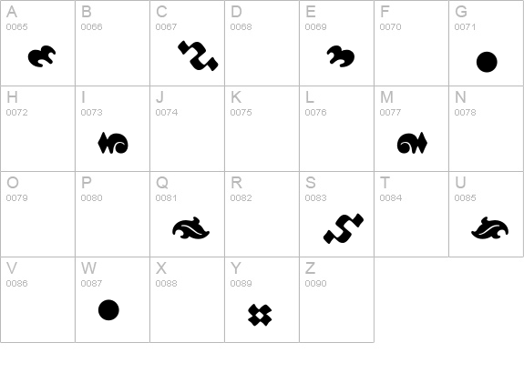 Berlinsans-BoldDingbats uppercase A-Z preview