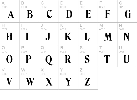 BernaseRoman uppercase A-Z preview