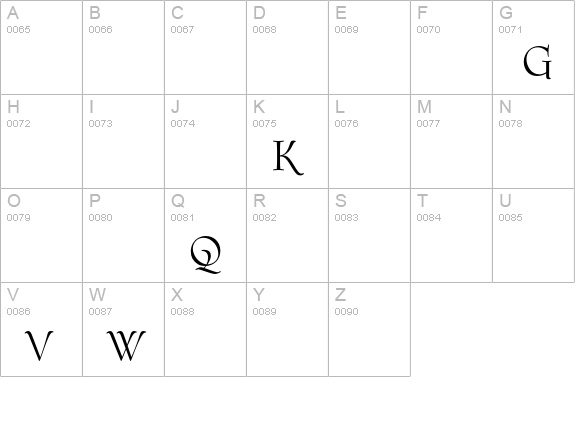 Bernhard Modern Alternate uppercase A-Z preview