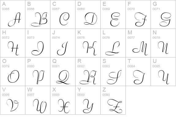 Bernhard Regular uppercase A-Z preview