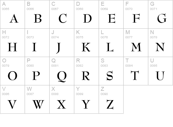 BernhardModern-Bold uppercase A-Z preview