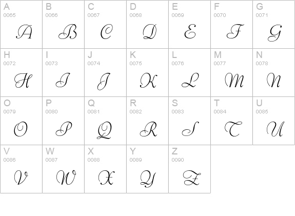 BernhardSchoenschriftEF-Light uppercase A-Z preview