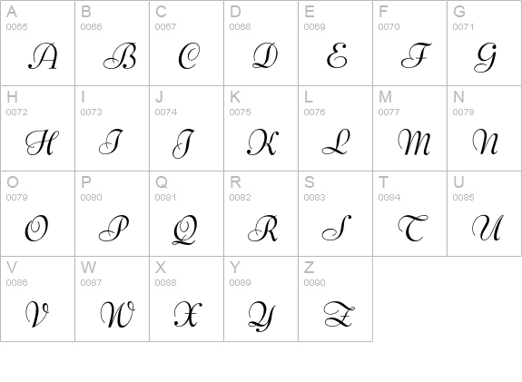 BernhardSchoenschriftEF-Regular uppercase A-Z preview