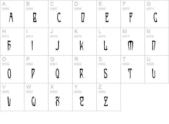 Bernhardtâ„¢ uppercase A-Z preview