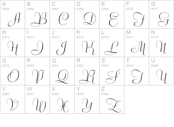 BernhardTangoSwash uppercase A-Z preview