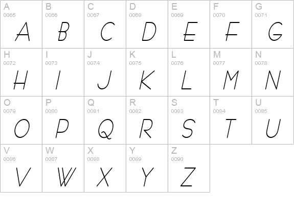 Bernie Condensed Bold Italic uppercase A-Z preview